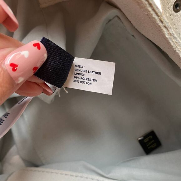 NEW Y2K Gap Leather Cream Suede Studded Hobo Shoulder Bag - Picture 7 of 7